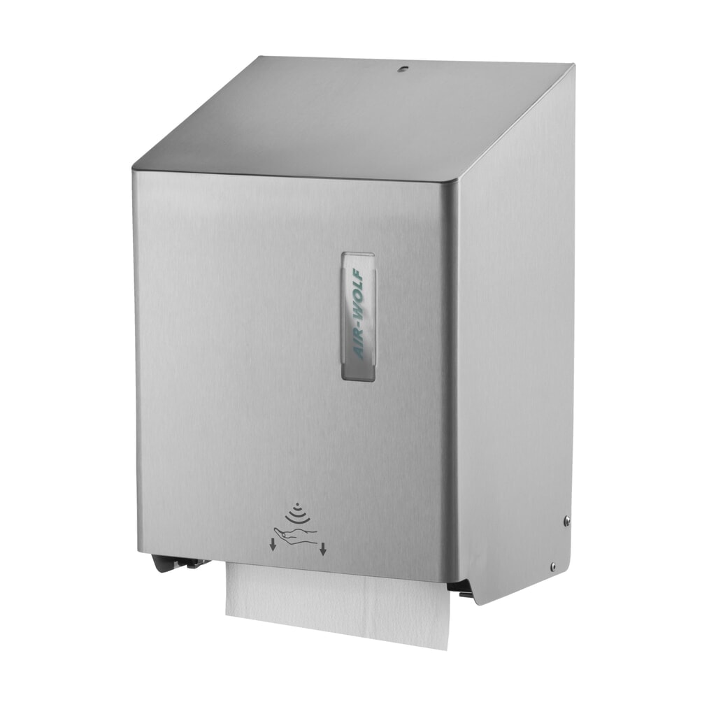 Air-Wolf Automatischer Papierhandtuchspender Edelstahl gebürstet Produktabbildung: Air-Wolf Automatischer Papierhandtuchspender Edelstahl gebürstet