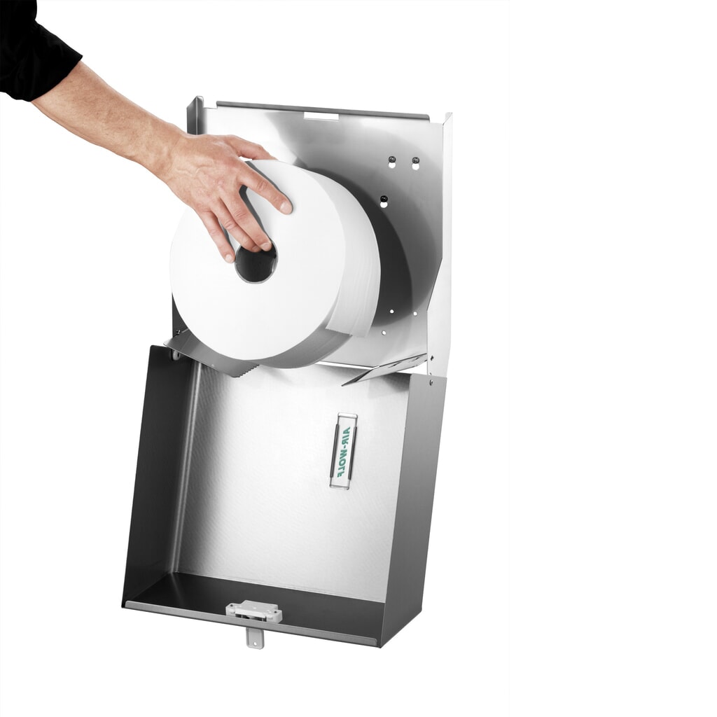 Air-Wolf Duplex-Rollenspender Edelstahl gebürstet Produktabbildung Nr. 2: Air-Wolf Duplex-Rollenspender Edelstahl gebürstet