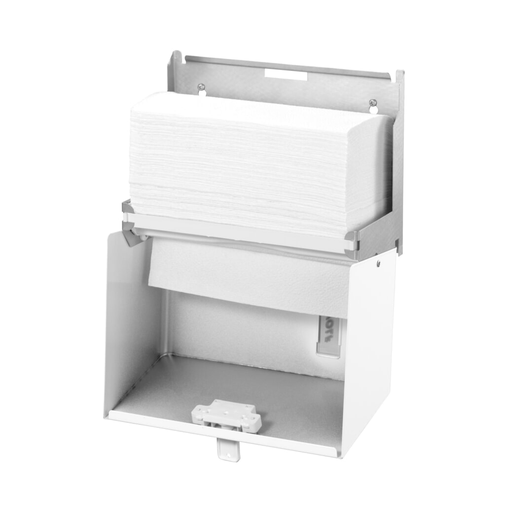 Air-Wolf Papierhandtuchspender für ca. 300 Papierhandtücher Serie Omega Weiß Produktabbildung Nr. 2: Air-Wolf Papierhandtuchspender für ca. 300 Papierhandtücher Serie Omega Weiß