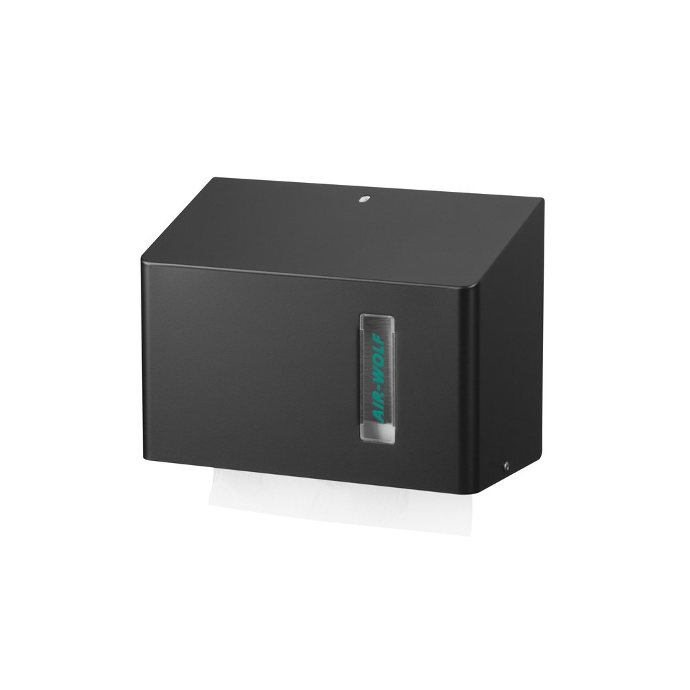 Produktabbildung: Air-Wolf Papierhandtuchspender für Interfold-Papier ca. 300 Stück Serie Omega Schwarz