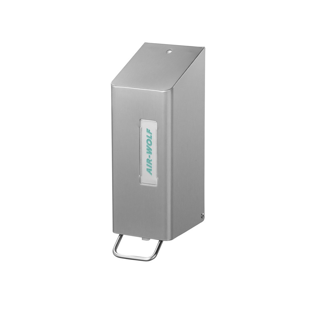 Produktabbildung: Air-Wolf Seifen- und Desinfektionsmittelspender für 600 ml Händewaschlotion bzw. Desinfektionsmittel Edelstahl gebürstet Serie Omega