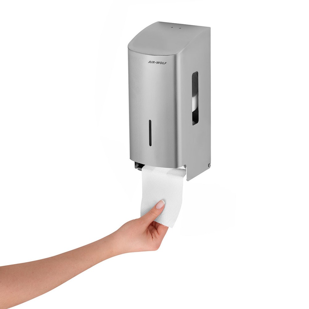 Produktabbildung Nr. 3: Air-Wolf Toilettenpapierspender für 2 Haushaltsrollen Gebürstet