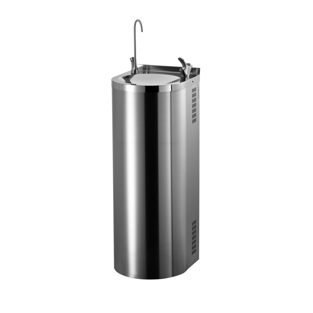 Produktabbildung: Air-Wolf Trinkbrunnen Halbsäule aus Edelstahl V2A gebürstet