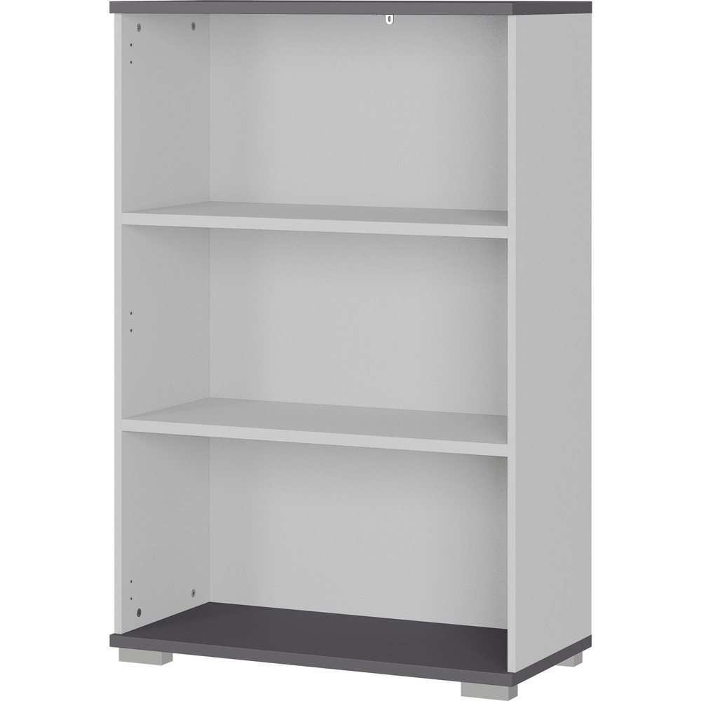Produktabbildung: Aktenregal PROFI, 3 Fächer, Höhe 1.230 mm, Breite 800 mm, Lichtgrau/Graphit