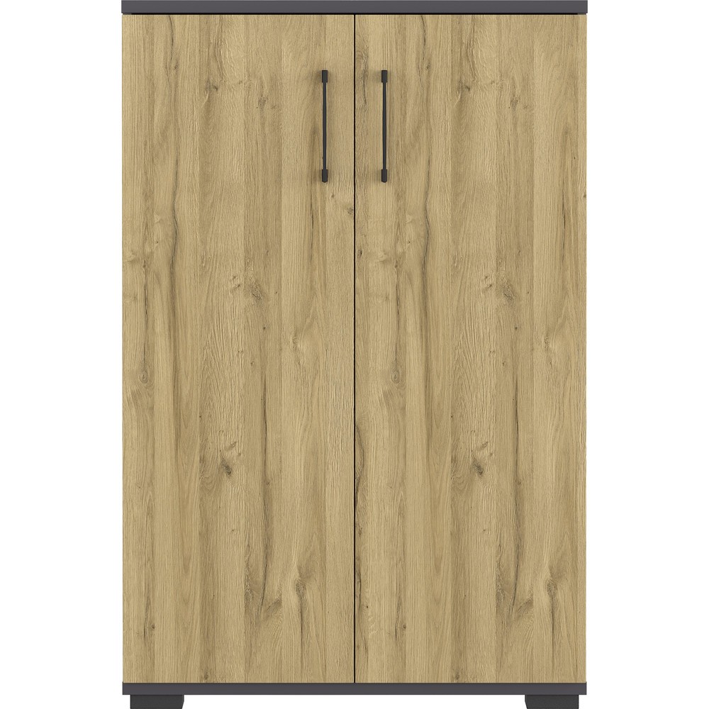 Produktabbildung Nr. 2: Aktenschrank PROFI, 2 Flügeltüren, Höhe 1.230 mm, Breite 800 mm, Graphit/Grandson-Eiche-Nb.