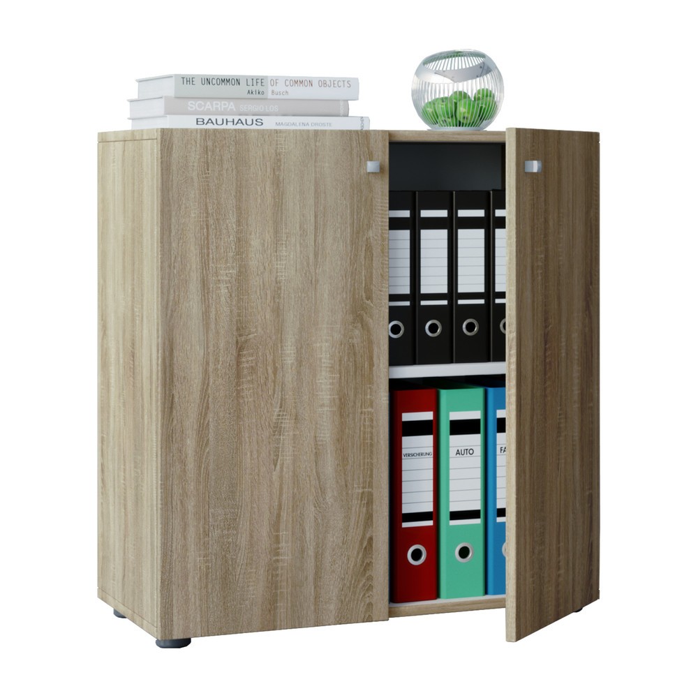 Produktabbildung: VCM Büro-Aktenschrank Vandol Mini, Sonoma-Eiche