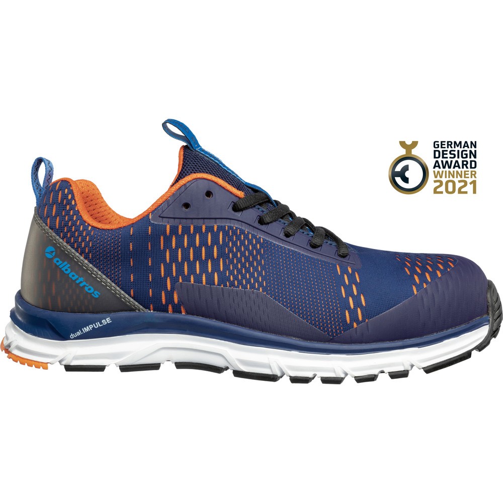Produktabbildung: albatros Sicherheitshalbschuh AER55 IMPULSE BLUE ORANGE LOW S1P ESD HRO SRA Größe 38, blau/orange