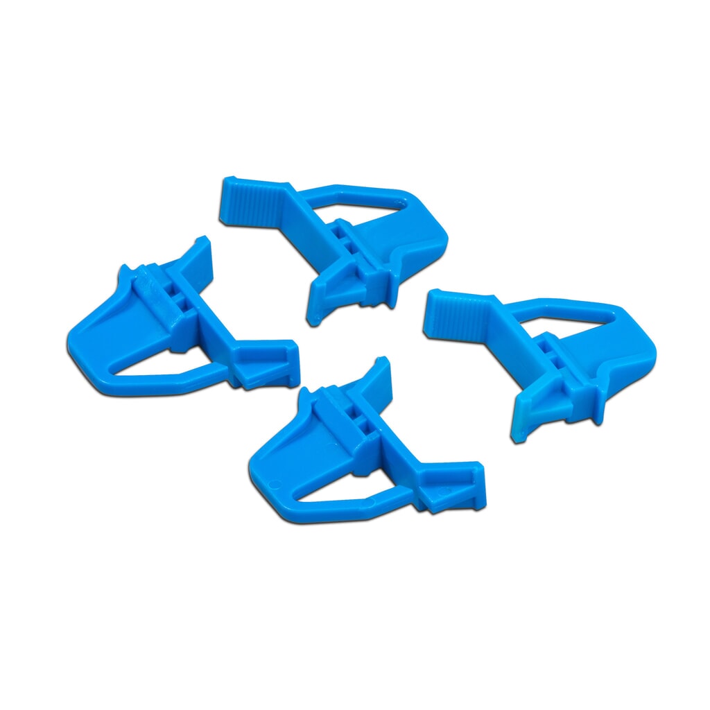 Allit Schiebeverschlüsse für Euro-Stapelbehälter mit roten/blauen Griffen, 4-teilig, blau Produktabbildung: Allit Schiebeverschlüsse für Euro-Stapelbehälter mit roten/blauen Griffen, 4-teilig, blau