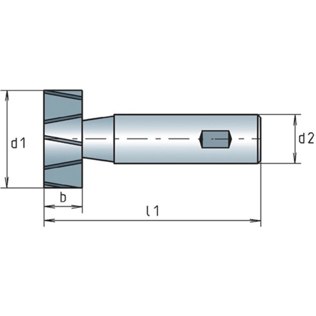 Schlitzfräser DIN850D Typ N D.10,5mm HSS-Co 8Schneiden L.2,0mm Produktabbildung Nr. 2: Schlitzfräser DIN850D Typ N D.10,5mm HSS-Co 8Schneiden L.2,0mm