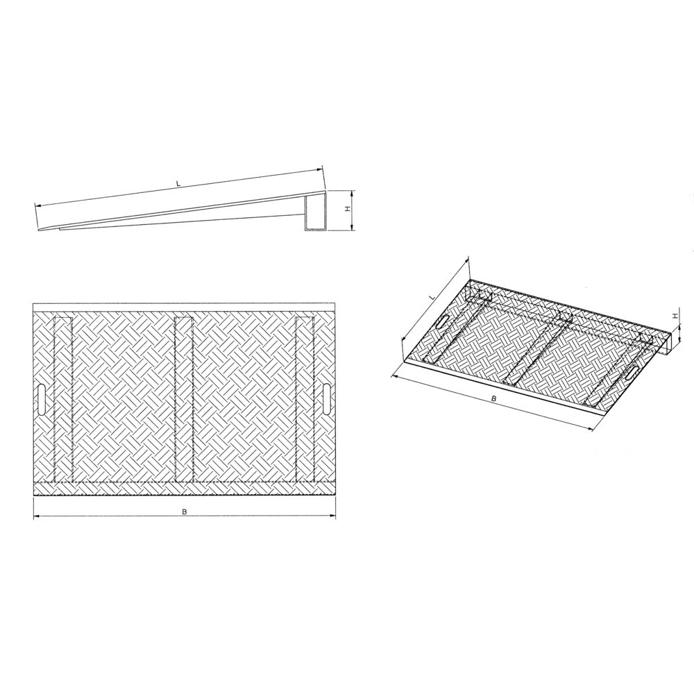 Produktabbildung Nr. 2: Keilbrücke aus Aluminium, TK 3.000 kg, mögliche Höhendifferenz 30-70 mm