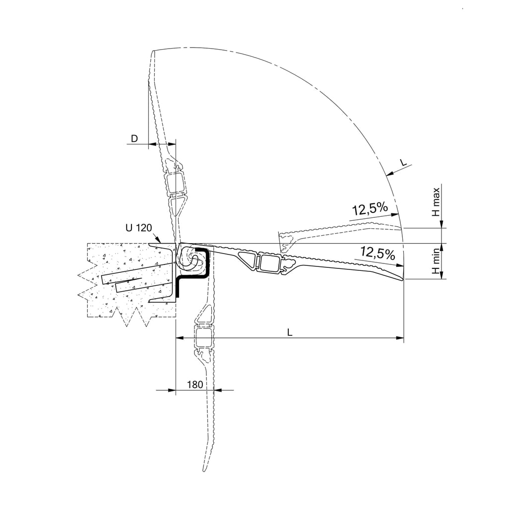 Produktabbildung Nr. 3: Altec Verladebrücke KBS, klappbar, mit automatischer Fallsicherung, manuelle Entriegelung, TK 4.000 kg, BxL 1.250 x 410 mm