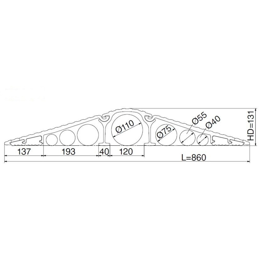 Produktabbildung Nr. 2: Überfahrbrücke für Leitungen, TK 7.000 kg, Länge 860 mm