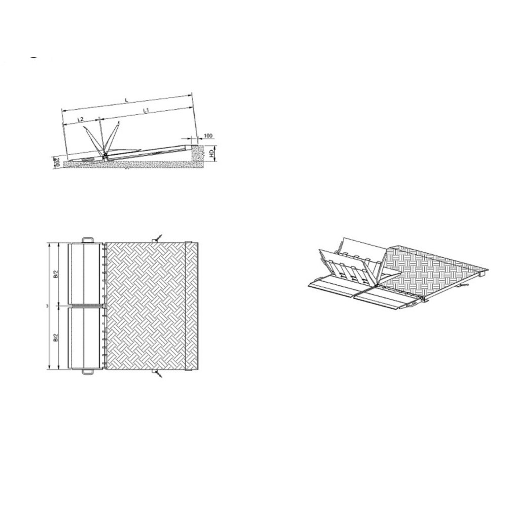 Produktabbildung Nr. 4: Verladerampe für Container, klappbar, TK 7.300 kg, BxL 2.000 x 2.070 mm