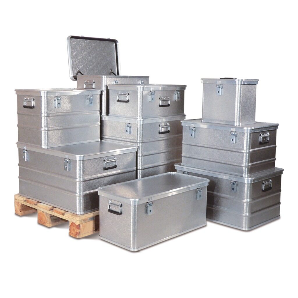 Gmöhling Alu-Transportbox Profi, strukturierte Oberfläche, 26 Liter Produktabbildung: Gmöhling Alu-Transportbox Profi, strukturierte Oberfläche, 26 Liter