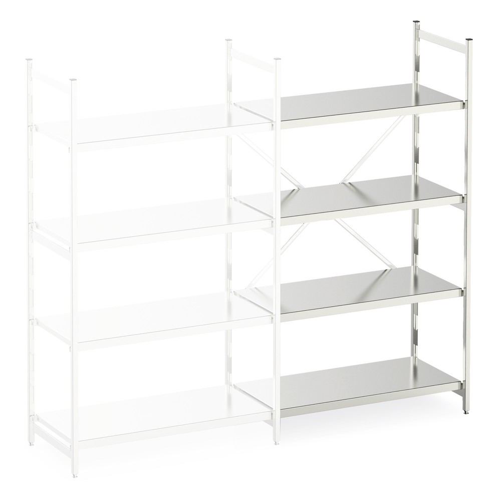 Produktabbildung: Aluminium-Regal mit geschlossenen Fachböden, AF, FL 600 kg, HxBxT 1.600 x 775 x 600 mm