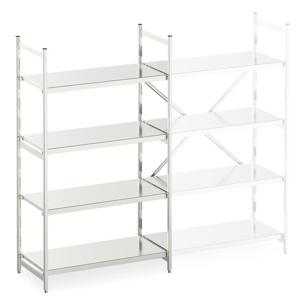 Produktabbildung: Aluminium-Regal mit geschlossenen Fachböden, GF, FL 600 kg, HxBxT 1.600 x 1.000 x 500 mm