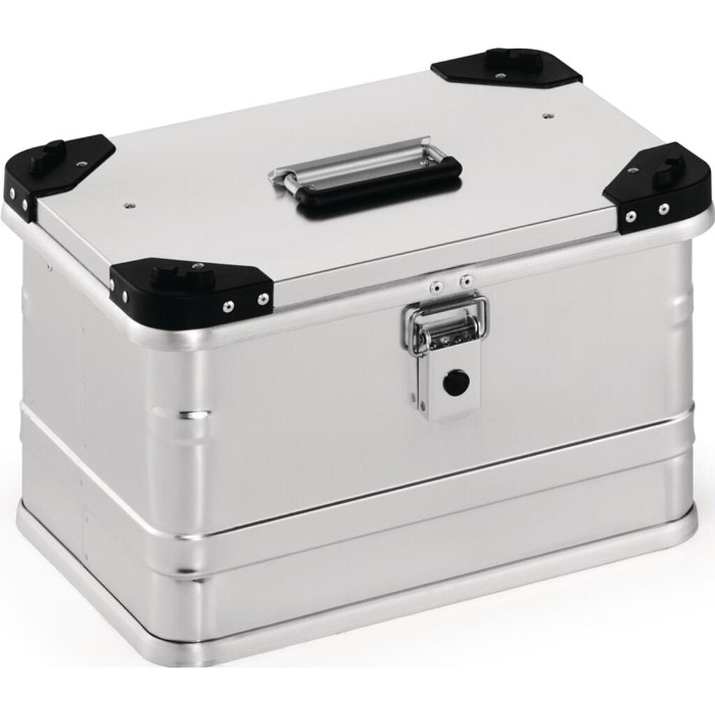 Aluminiumbox, mit Klappverschluss und Stapelecken, L432xB335xH277mm 29 l Produktabbildung: Aluminiumbox, mit Klappverschluss und Stapelecken, L432xB335xH277mm 29 l