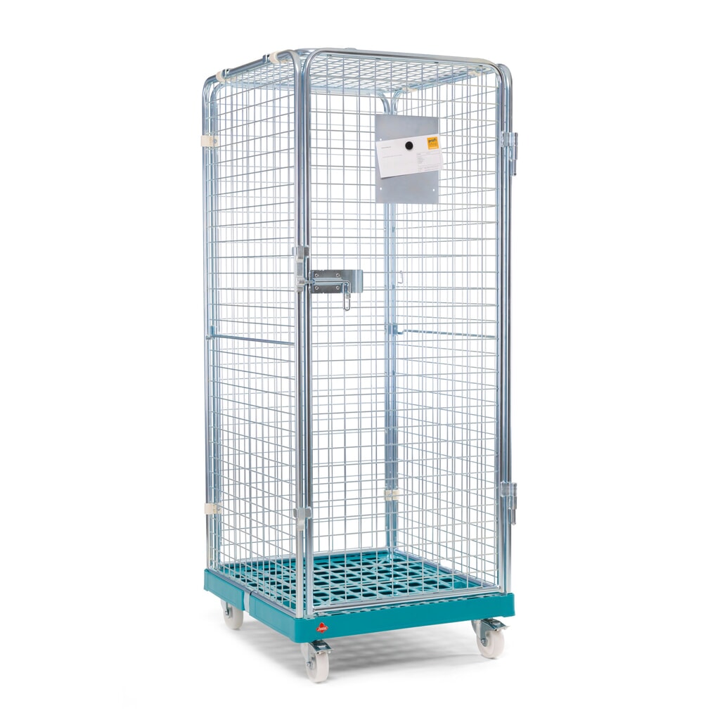 Produktabbildung Nr. 2: Ameise® Anti-Diebstahl-Rollbehälter, 5-seitig, galvanisch verzinkt, Kunststoff-Rollplatte, HxBxT 1.810 x 724 x 815 mm