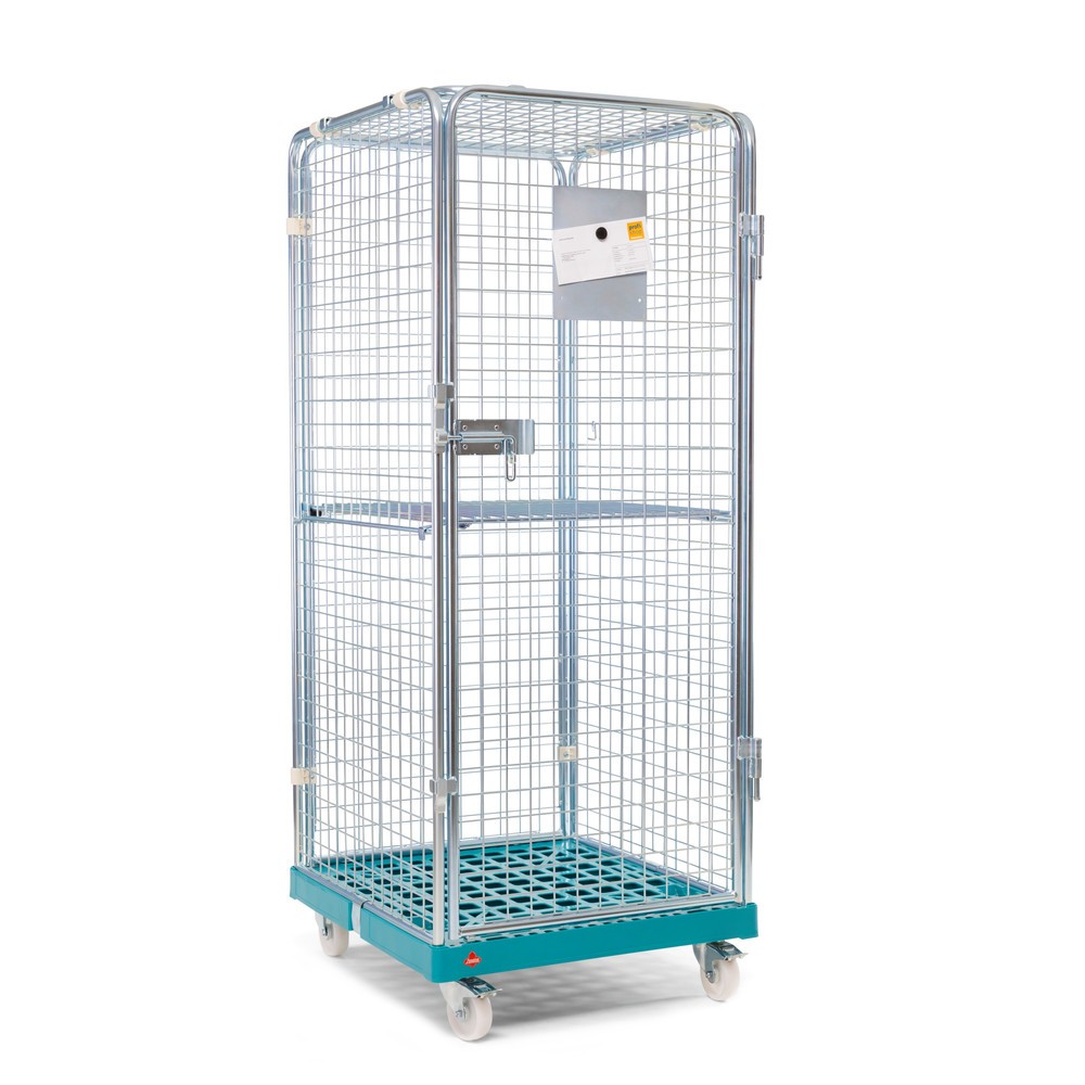 Produktabbildung Nr. 3: Ameise® Anti-Diebstahl-Rollbehälter, 5-seitig, galvanisch verzinkt, Kunststoff-Rollplatte, HxBxT 1.810 x 724 x 815 mm, mit klappbarem Zwischenboden
