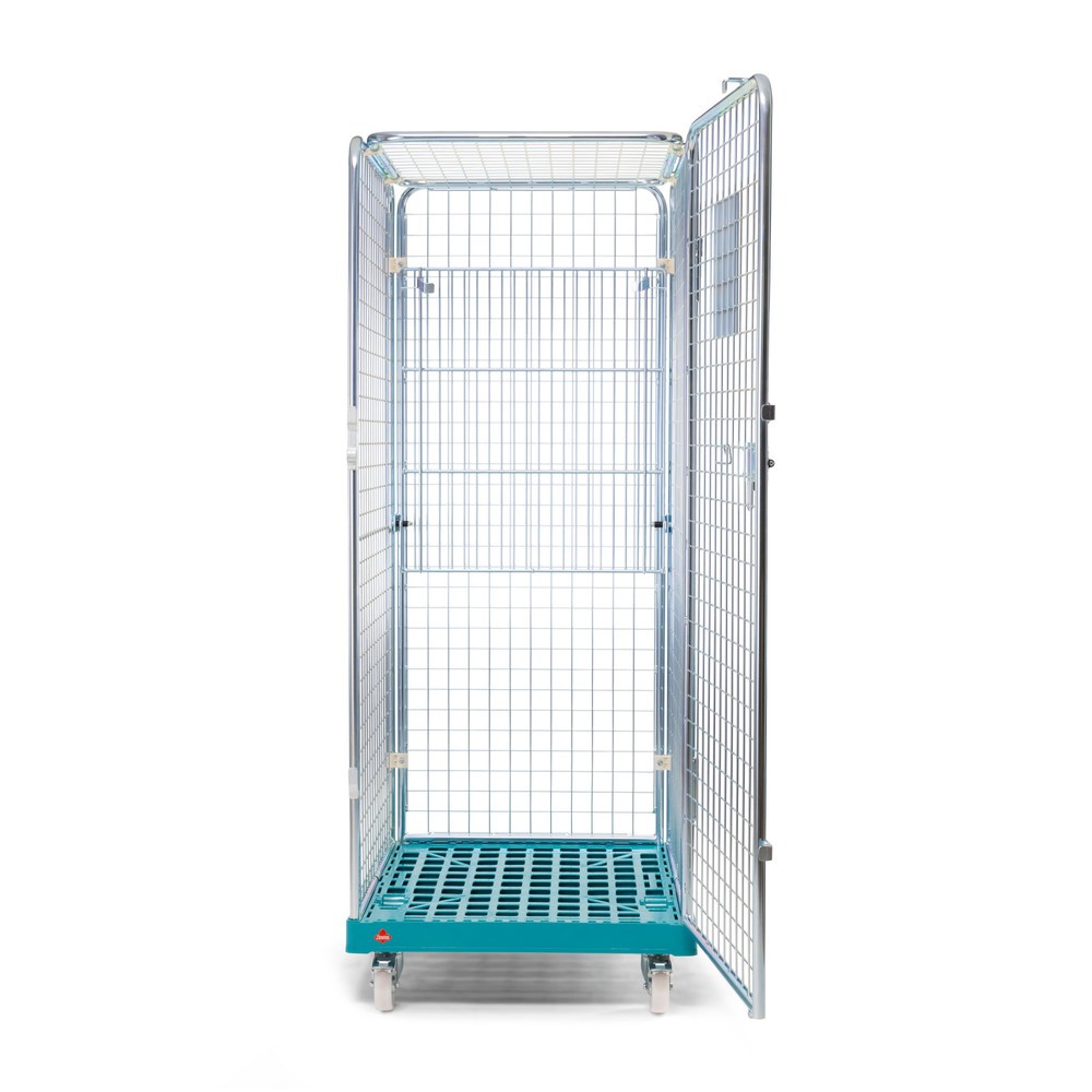 Produktabbildung Nr. 7: Ameise® Anti-Diebstahl-Rollbehälter, 5-seitig, galvanisch verzinkt, Kunststoff-Rollplatte, HxBxT 1.810 x 724 x 815 mm, mit klappbarem Zwischenboden