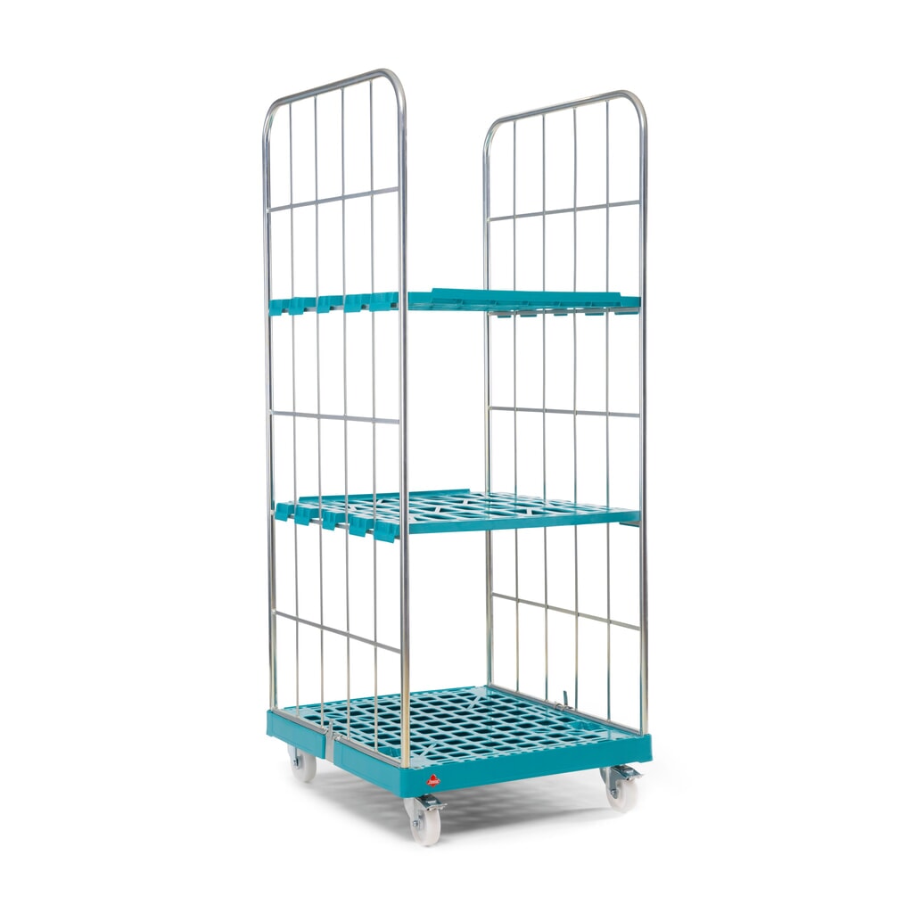 Ameise® Rollbehälter, 2-seitig, grobmaschig, galvanisch verzinkt, Kunststoff-Rollplatte, HxBxT 1.830 x 724 x 815 mm Produktabbildung Nr. 7: Ameise® Rollbehälter, 2-seitig, grobmaschig, galvanisch verzinkt, Kunststoff-Rollplatte, HxBxT 1.830 x 724 x 815 mm