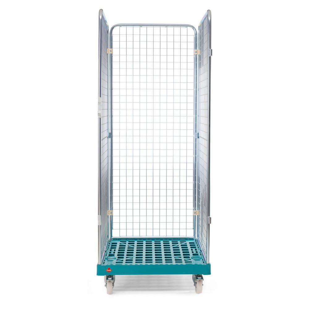Produktabbildung Nr. 3: Ameise® Rollbehälter, 3-seitig, feinmaschig, galvanisch verzinkt, Kunststoff-Rollplatte, HxBxT 1.810 x 724 x 815 mm