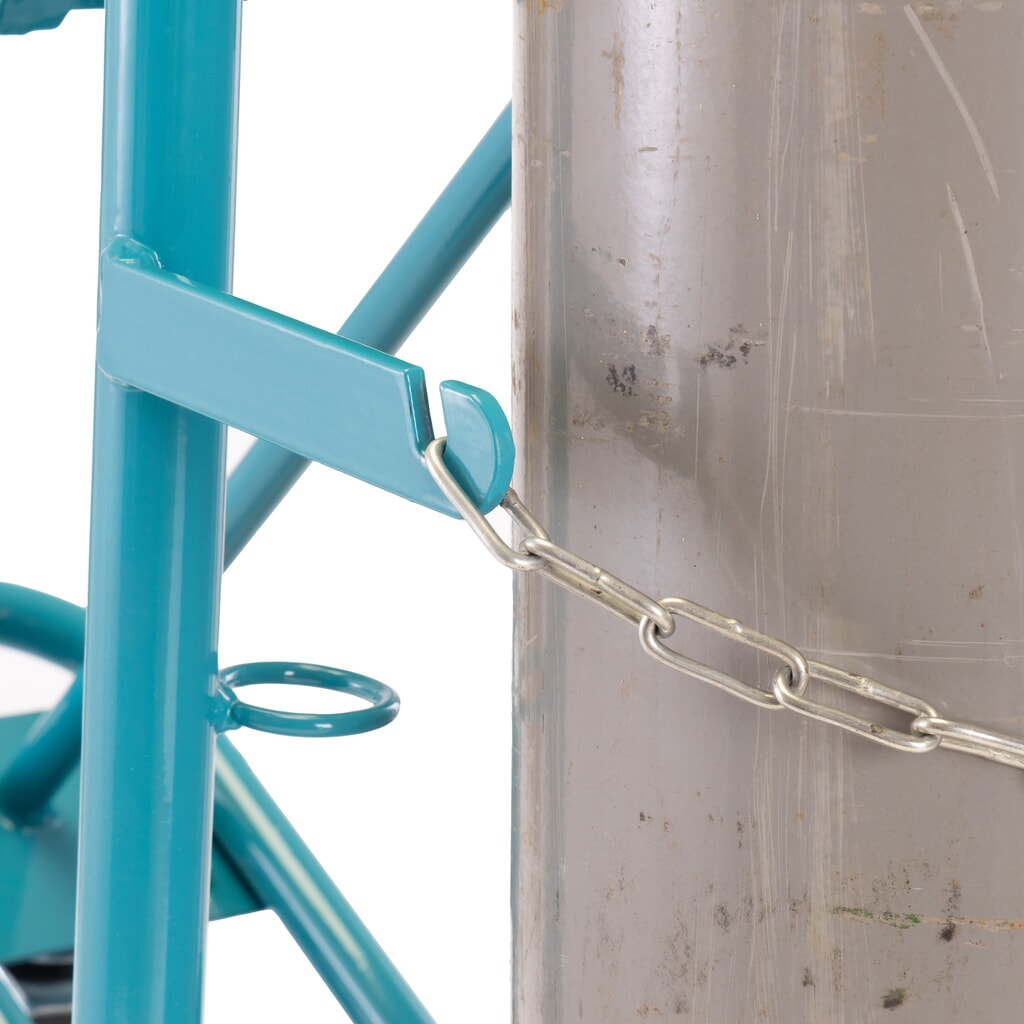 Ameise® Stahlflaschenkarre, für 2 Flaschen à 40-50 Liter, Stützrad, Vollgummi-Bereifung Produktabbildung Nr. 3: Ameise® Stahlflaschenkarre, für 2 Flaschen à 40-50 Liter, Stützrad, Vollgummi-Bereifung