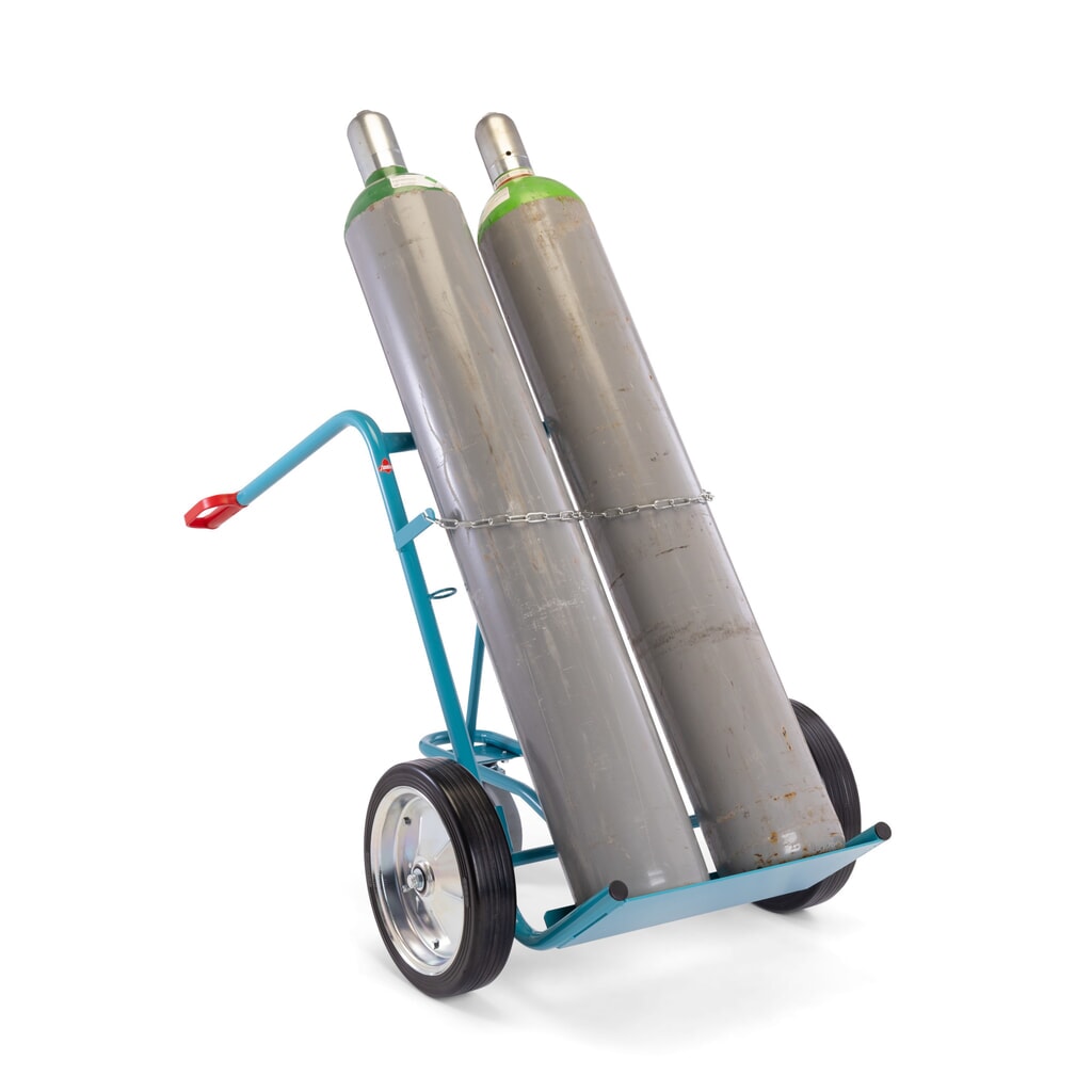 Produktabbildung Nr. 7: Ameise® Stahlflaschenkarre, für 2 Flaschen à 40-50 Liter, Stützrad, Vollgummi-Bereifung