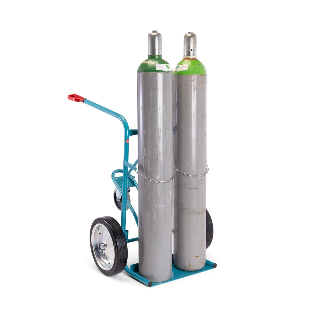 Produktabbildung Nr. 8: Ameise® Stahlflaschenkarre, für 2 Flaschen à 40-50 Liter, Stützrad, Vollgummi-Bereifung
