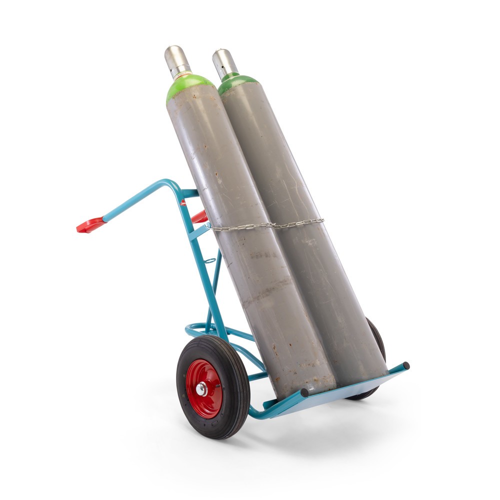 Produktabbildung Nr. 4: Ameise® Stahlflaschenkarre, für 2 Flaschen à 40-50 Liter, Stützrad, Luft-Bereifung