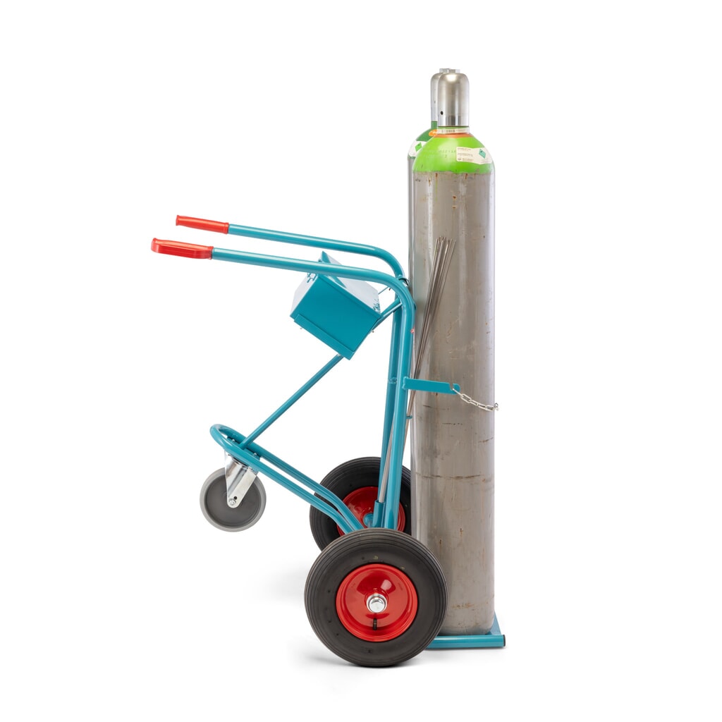 Produktabbildung Nr. 11: Ameise® Stahlflaschenkarre, für 2 Flaschen à 40-50 Liter, Stützrad, Luft-Bereifung