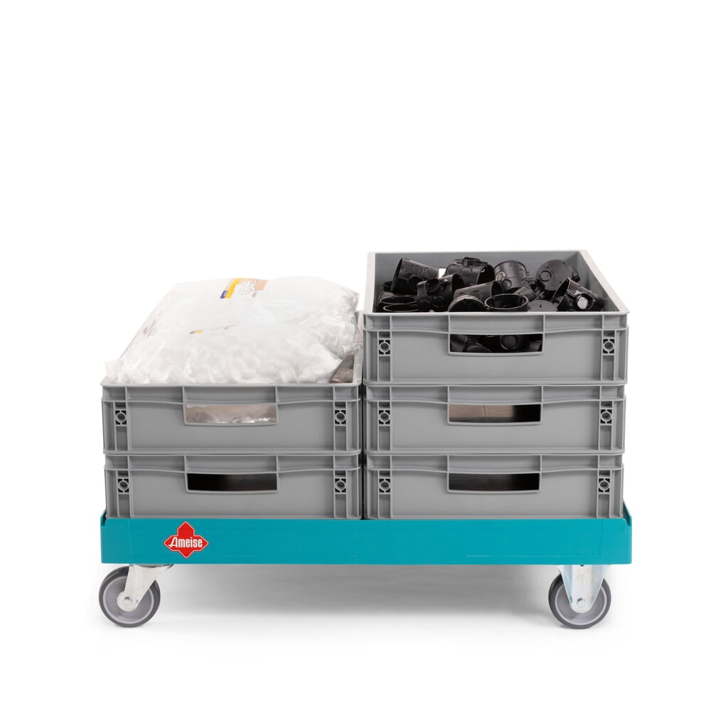 Ameise® Transportroller Dolly A-TR1, für Euro-Stapelbehälter BxT 600 x 800 mm, Tragkraft 300 kg Produktabbildung Nr. 3: Ameise® Transportroller Dolly A-TR1, für Euro-Stapelbehälter BxT 600 x 800 mm, Tragkraft 300 kg