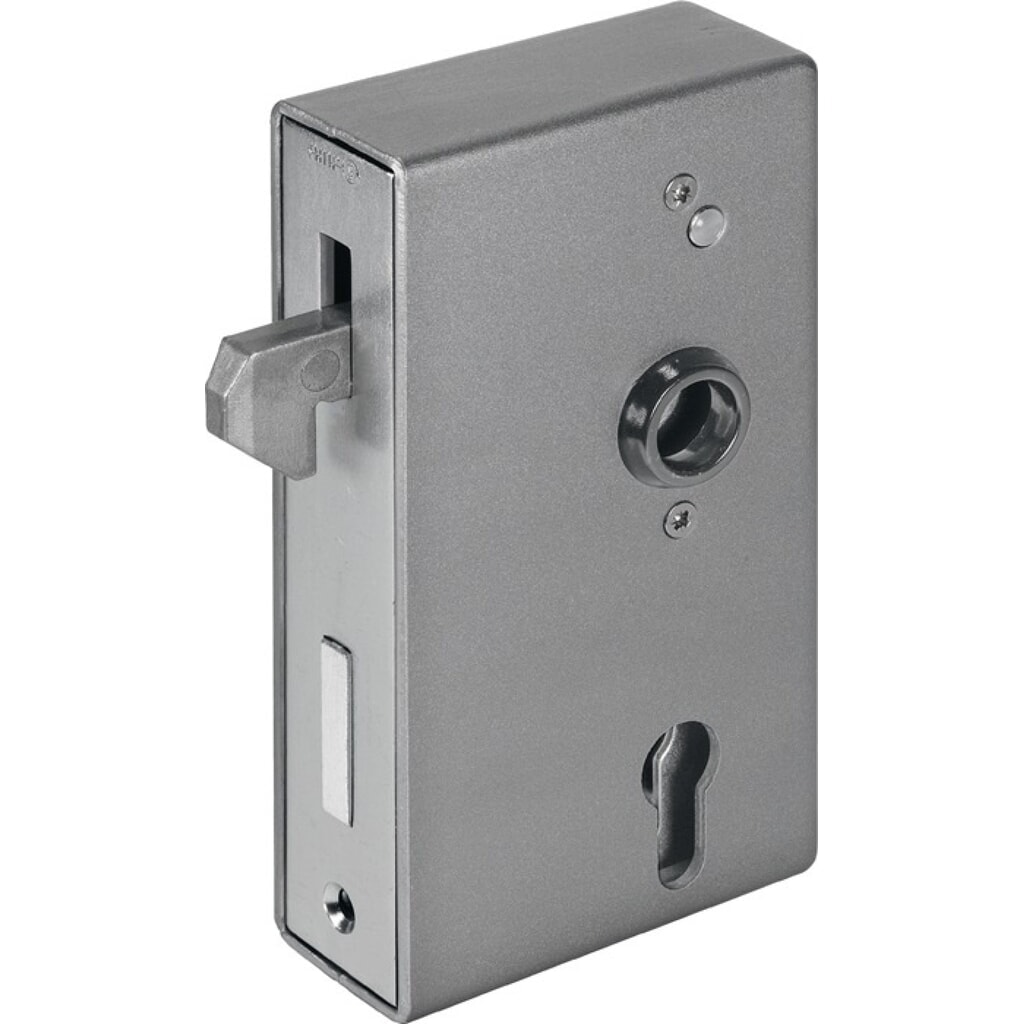 AMF Schiebetorschlosskasten 140S, Maß A30xB94xC172 mm, DIN links / rechts, Dornmaß 60 mm Produktabbildung: AMF Schiebetorschlosskasten 140S, Maß A30xB94xC172 mm, DIN links / rechts, Dornmaß 60 mm