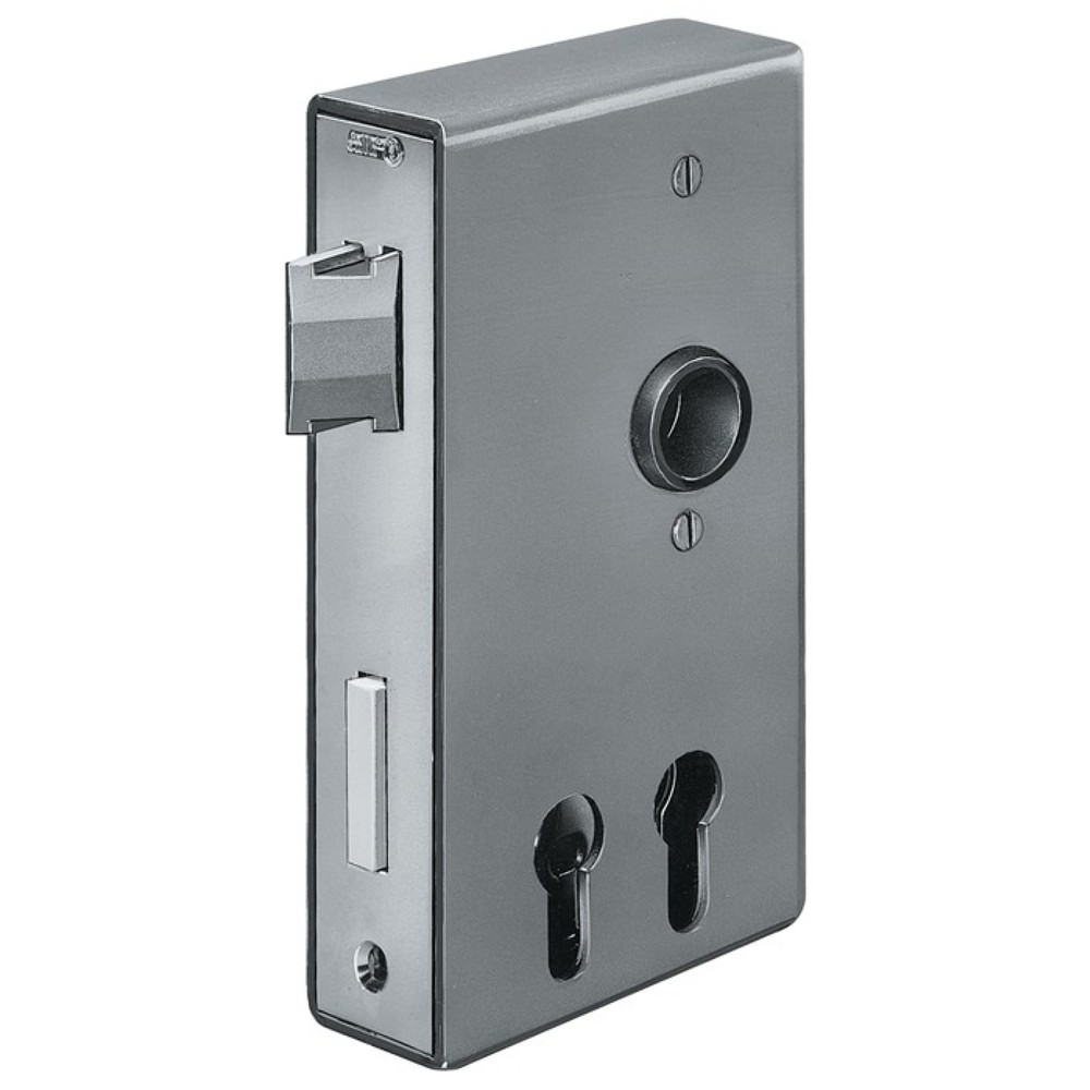 Produktabbildung: AMF Schlosskasten 140D-PZ, Maß A40xB94,5xC173 mm, DIN links / rechts, Dornmaß 30 / 60 mm