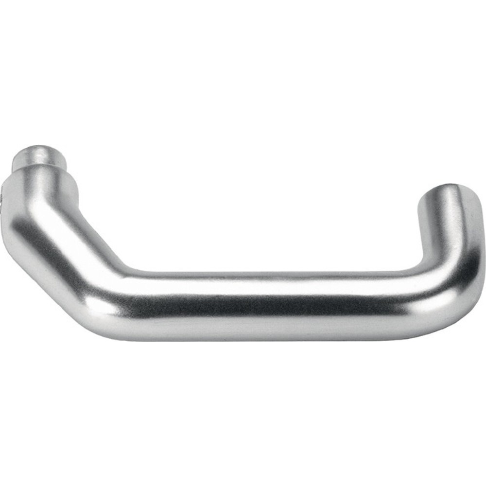 Produktabbildung: AMF Türdrückerlochteil 476L, Schlosskästen, Leichtmetall F1 / naturfarbig, gekröpft Vierkantstift 8 mm