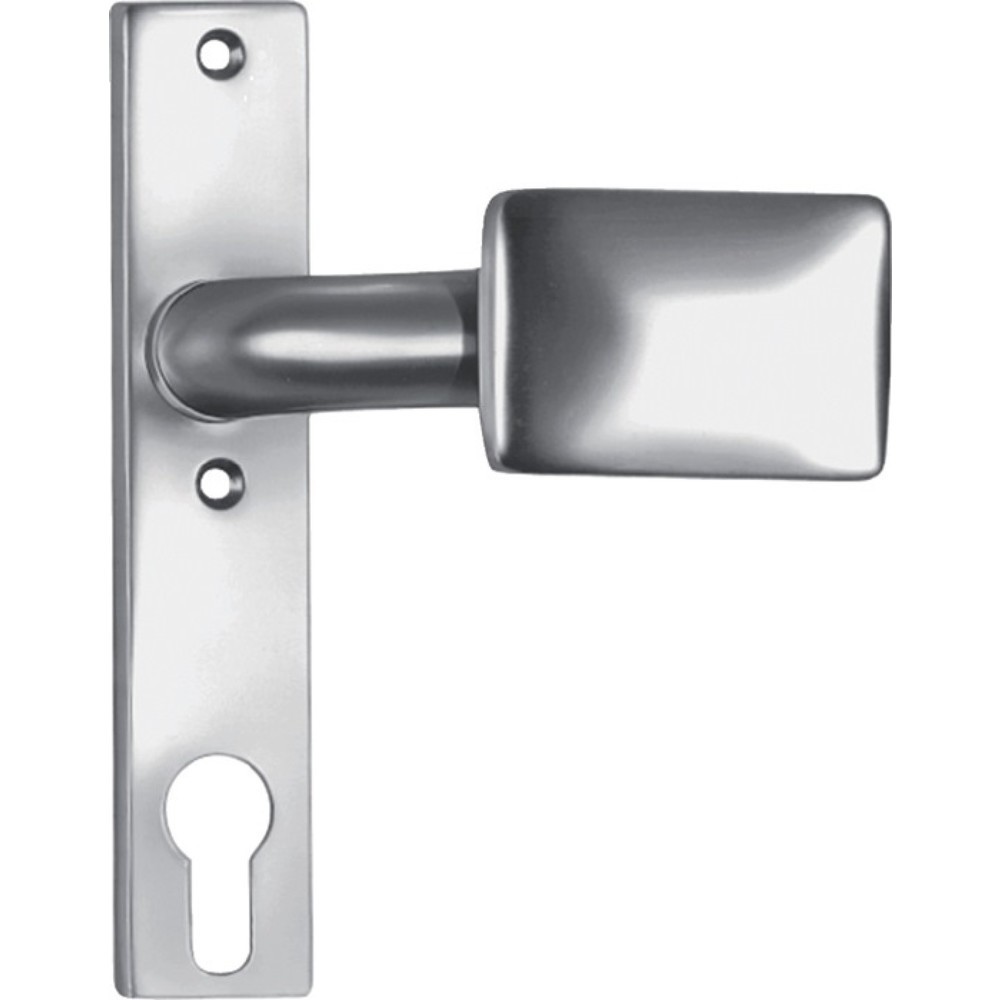 Produktabbildung: AMF Türknopf-Kurzschild 486Z, Aluminium F1 / naturfarbig, fest, Vierkant 8 mm