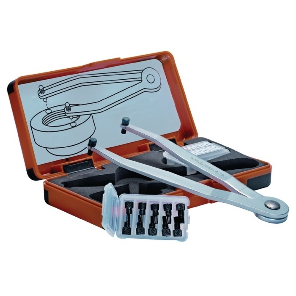 Produktabbildung: AMF Verstellbarer Stirnlochschlüsselsatz 758 S, Zapfen-Ø 1,5 - 2 - 2,5 - 3 - 4 mm
