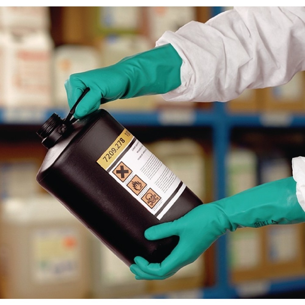 Produktabbildung Nr. 2: Ansell Chemikalienhandschuhe AlphaTec Sol-Vex 37-675, Größe 8 grün, EN 388, EN 374, EN 1149
