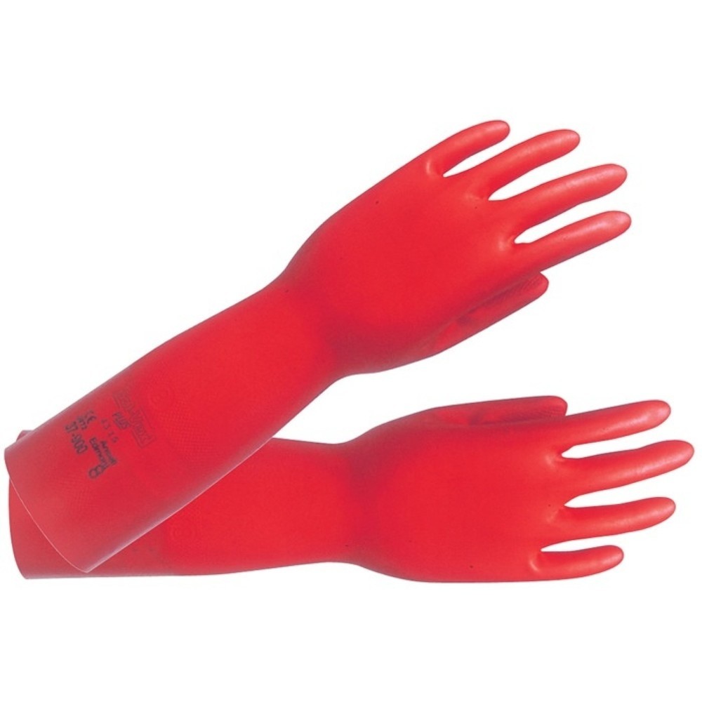 Produktabbildung: Ansell Chemikalienhandschuhe AlphaTec Sol-Vex 37-900, Größe 9 rot, EN 388, EN 374, ISO 9001