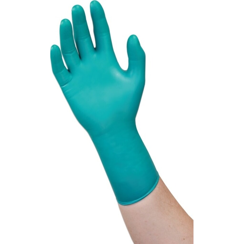 Produktabbildung: Ansell Einweghandschuhe Microflex 93-260, Größe 8,5-9 grün/blau, Neopren/Nitril