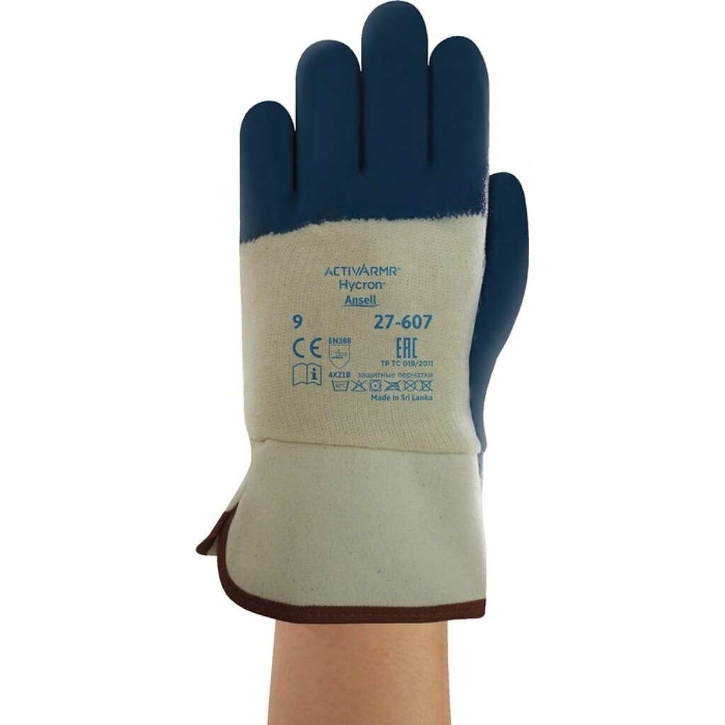 Ansell Handschuhe ActivArmr® Hycron® 27-607, Größe 10 weiß/blau Produktabbildung: Ansell Handschuhe ActivArmr® Hycron® 27-607, Größe 10 weiß/blau