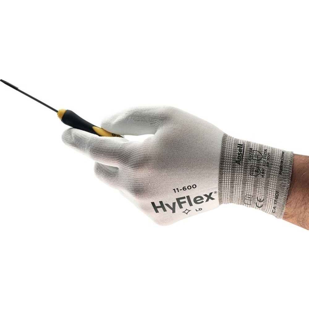 Produktabbildung: Ansell Handschuhe HyFlex 11-600, Größe 10 weiß, EN 388 PSA-Kategorie II