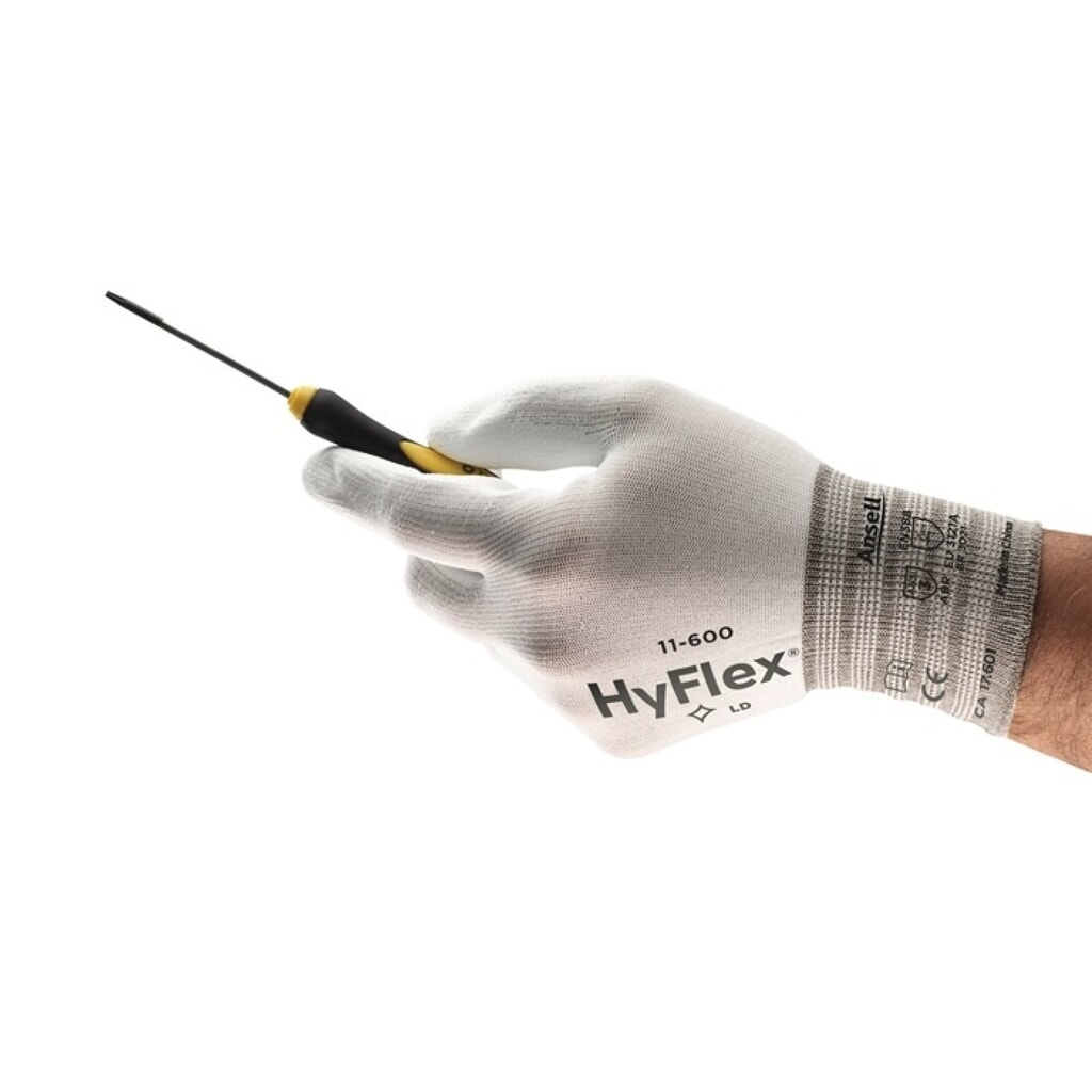 Produktabbildung: Ansell Handschuhe HyFlex 11-600, Größe 7 weiß, EN 388 PSA-Kategorie II