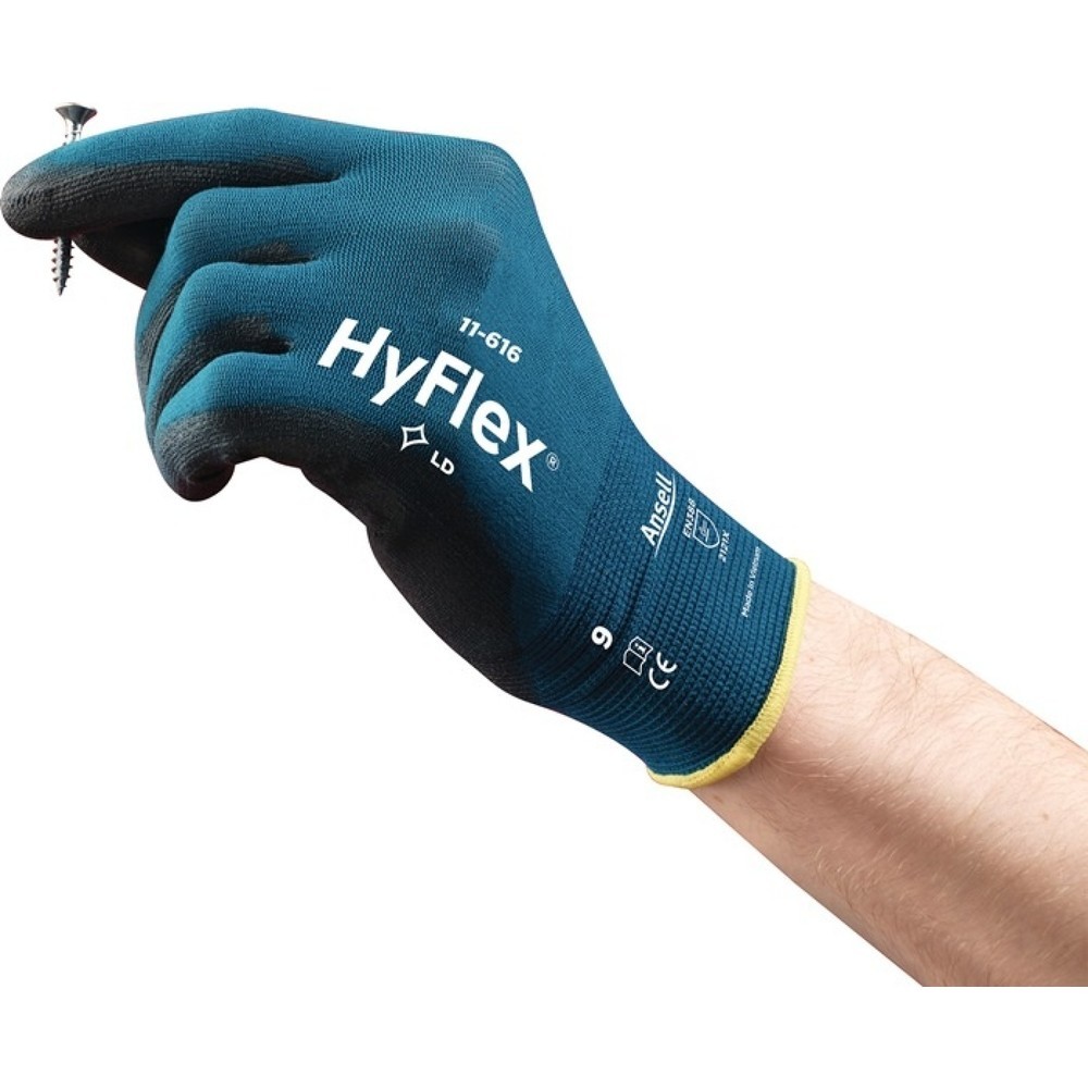 Produktabbildung Nr. 2: Ansell Handschuhe HyFlex® 11-616, Größe 9 grünblau/schwarz, EN 388:2016 PSA-Kategorie II