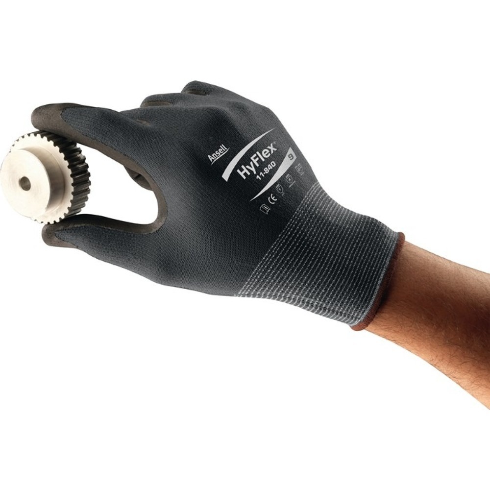 Produktabbildung Nr. 2: Ansell Handschuhe HyFlex® 11-840, Größe 9 schwarz/grau, EN 388 PSA-Kategorie II