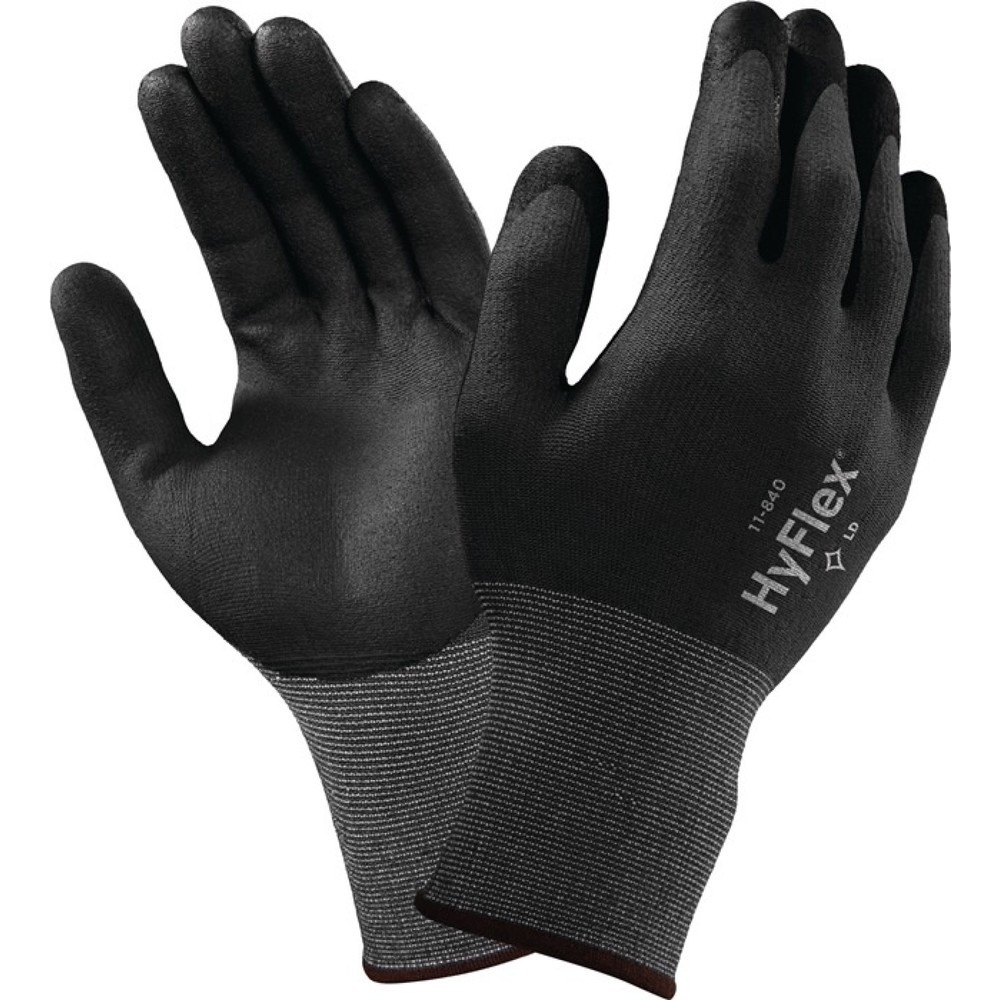 Produktabbildung: Ansell Handschuhe HyFlex® 11-840, Größe 9 schwarz/grau, EN 388 PSA-Kategorie II