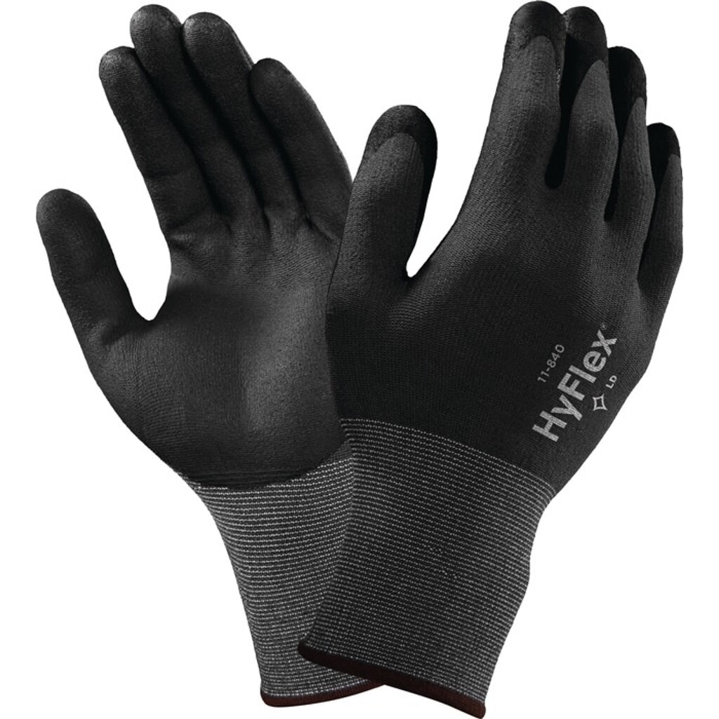 Produktabbildung: Ansell Handschuhe HyFlex® 11-840, Größe 10 schwarz/grau, EN 388 PSA-Kategorie II