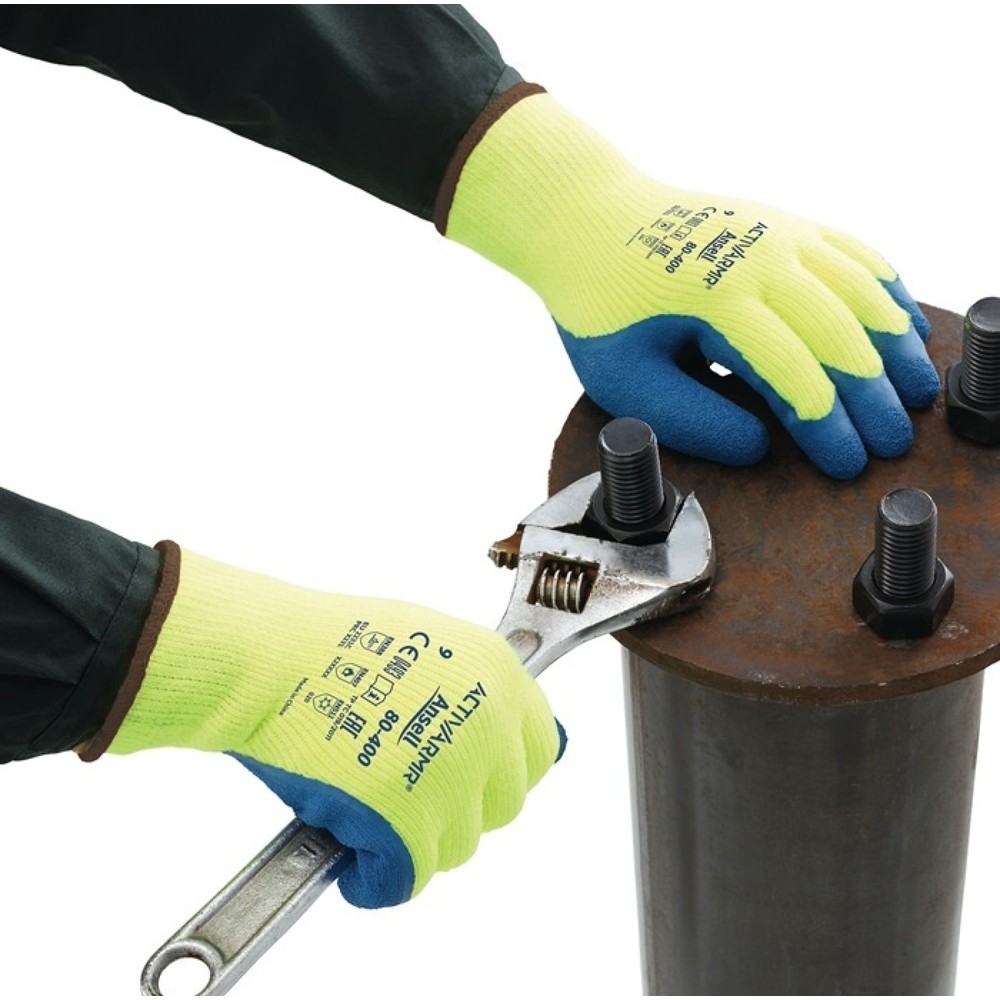 Produktabbildung Nr. 2: Ansell Kälteschutzhandschuhe ActivArmr® 80-400, Größe 9 gelb/blau, EN 388, EN 511, EN 407