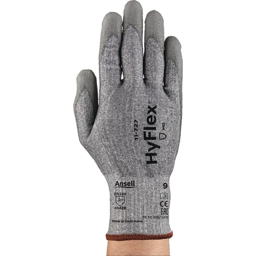 Ansell Schnittschutzhandschuhe HyFlex® 11-727, Größe 9 grau, EN 388 PSA-Kategorie II Produktabbildung: Ansell Schnittschutzhandschuhe HyFlex® 11-727, Größe 9 grau, EN 388 PSA-Kategorie II