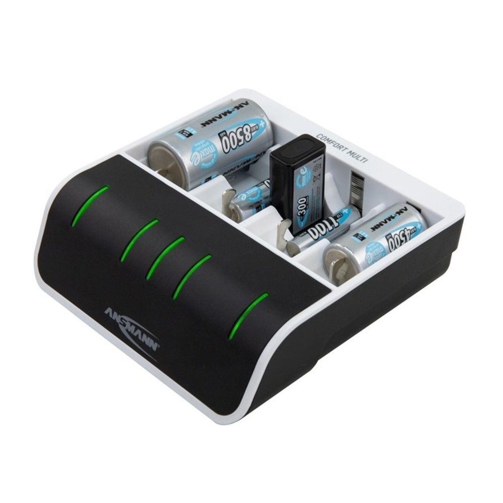 Produktabbildung Nr. 2: ANSMANN Schnellladegerät NiBC-ComfortMulti-USB-cb, mit USB-Eingang, 1,2 V NiMH